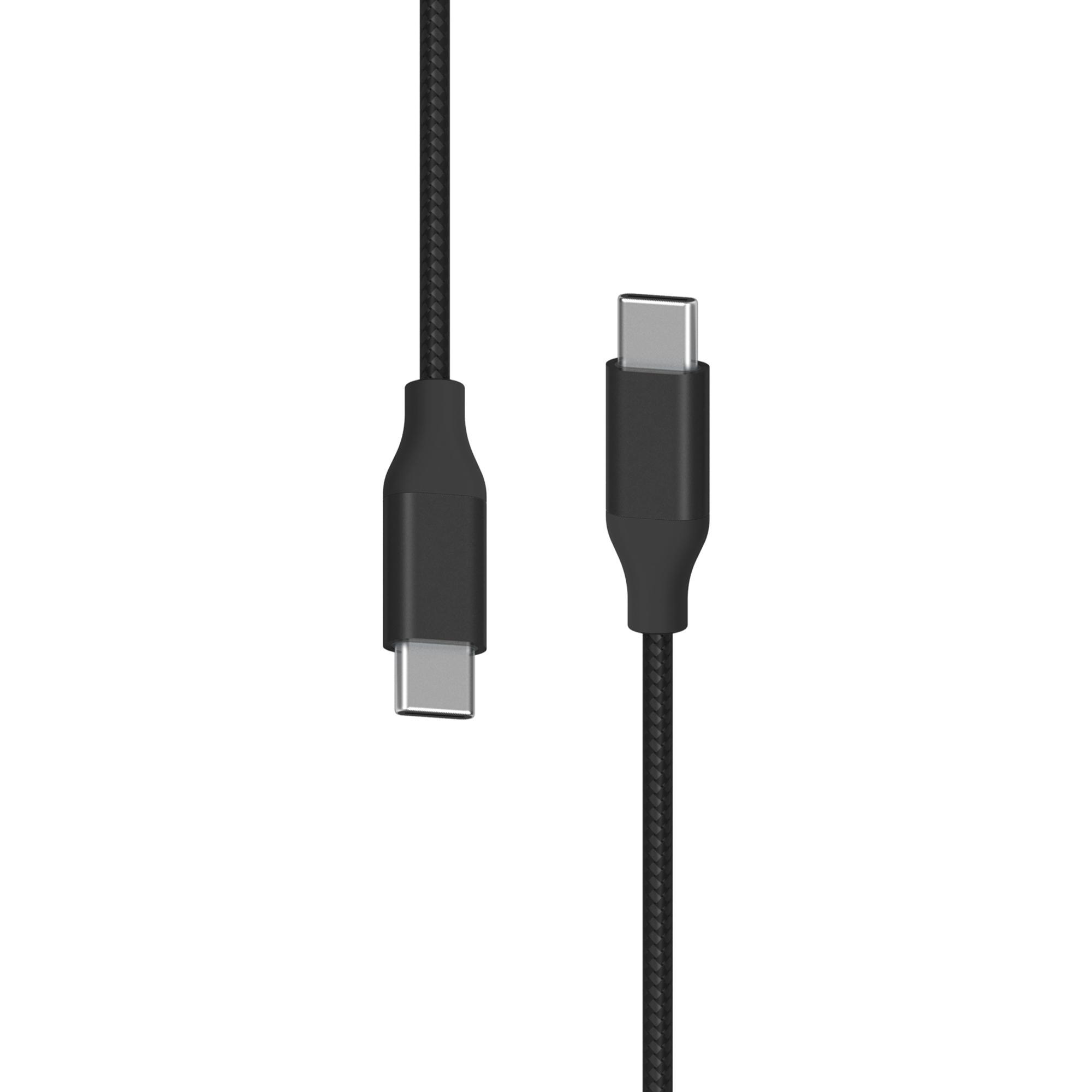 PREMIUM Metallic USB-C-Kabel, 1,5 m, Fast Charging 3A/USB 2.0, Schwarz