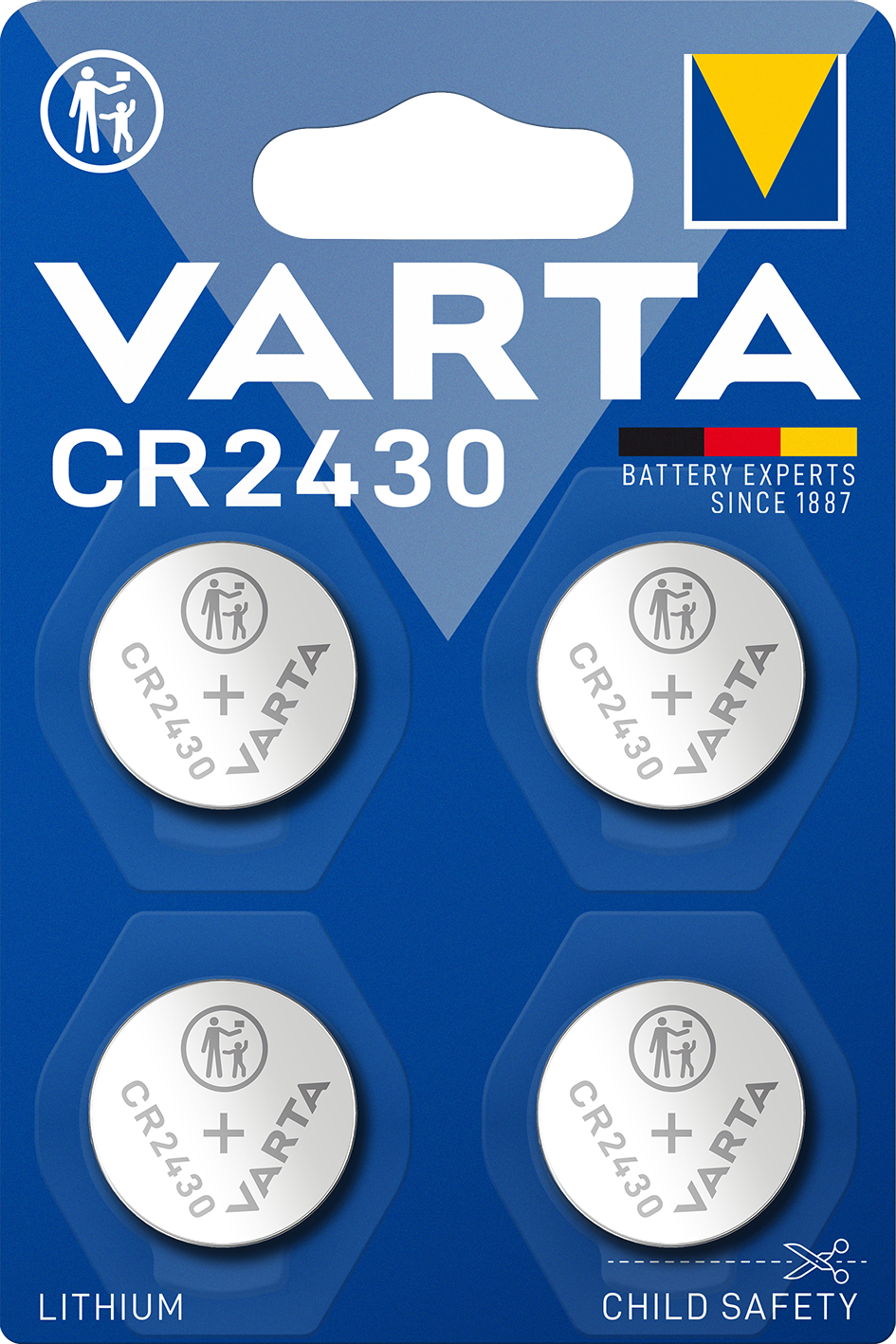 LITHIUM Coin CR2430, 4er Blister Batterie