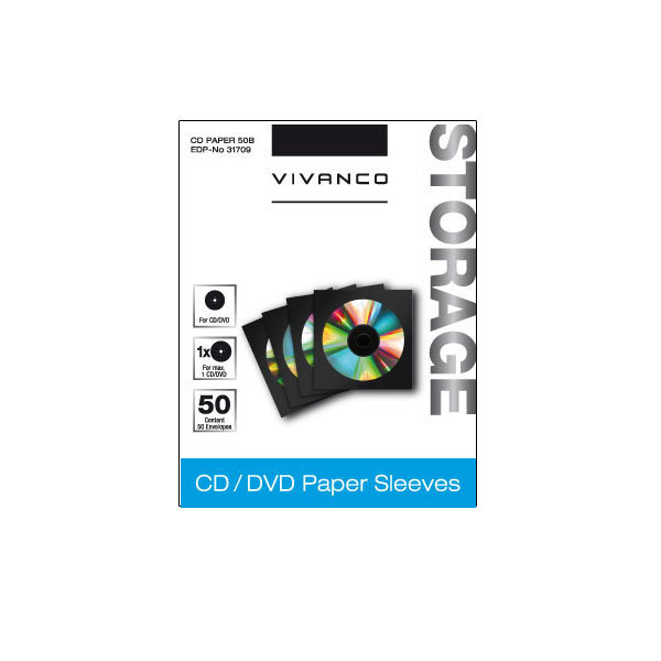 CD/DVD Papier-Umschläge, 50er Pack (31709)