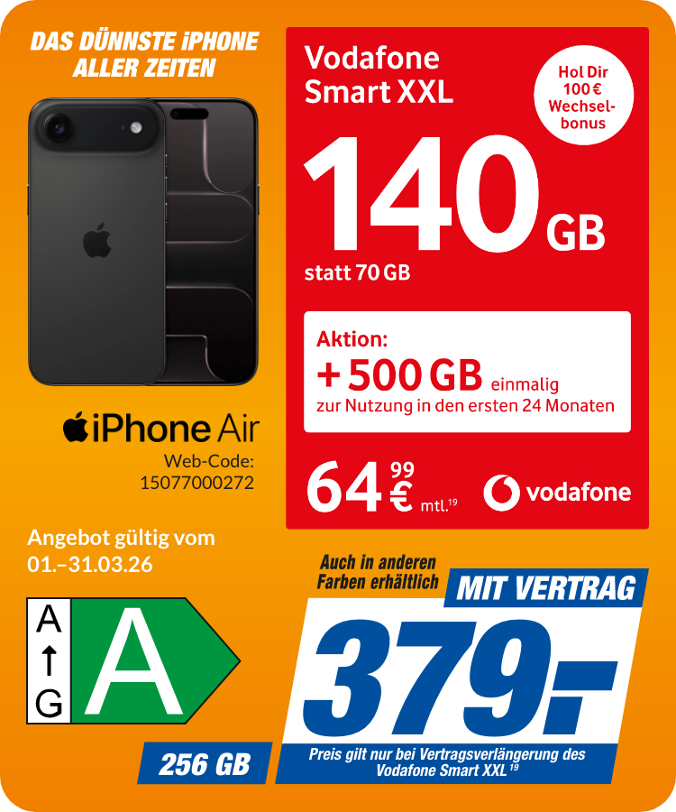 iPhone Air mit Smart XXL für 379€!