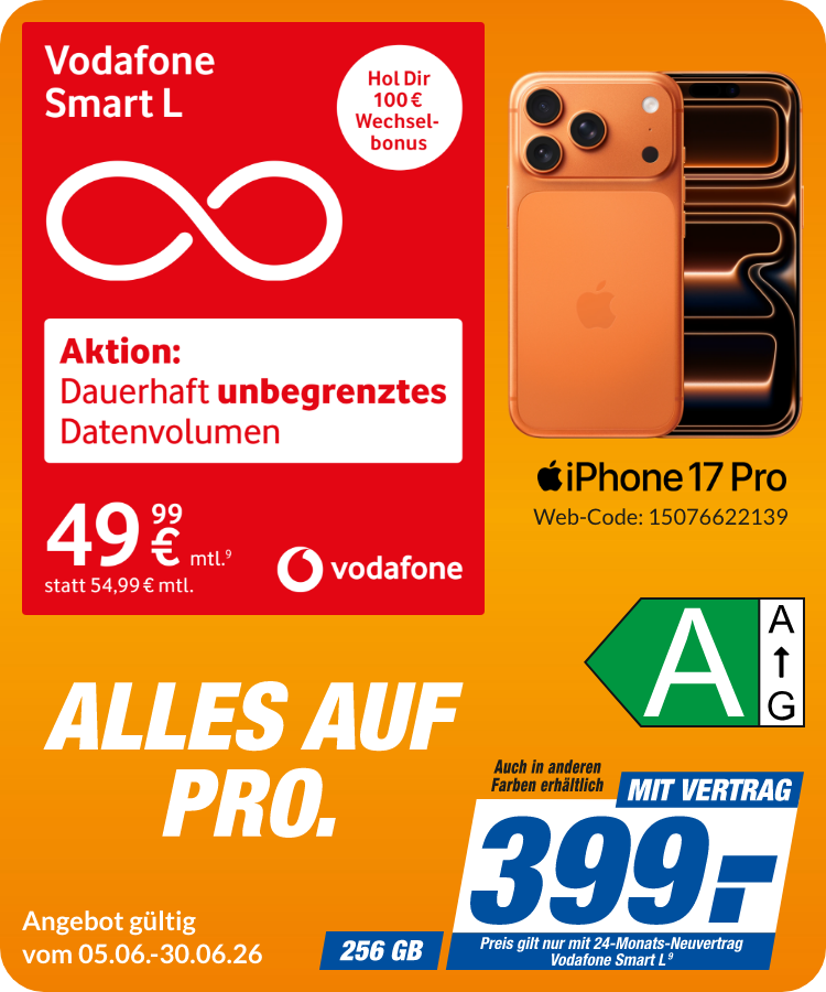 iPhone 17 Pro mit Smart L für 399€!