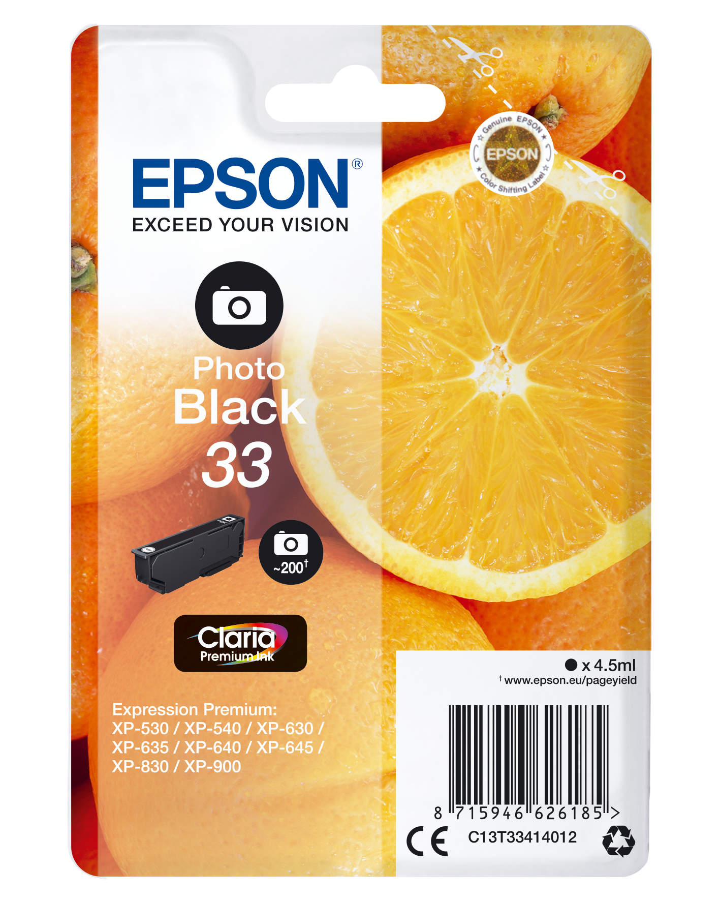 C13T33414012 Orange PBK Druckerpatrone