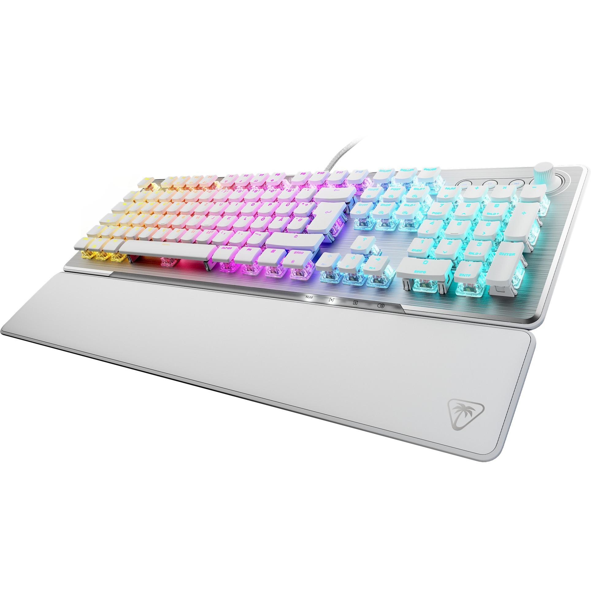 Vulcan II Gaming-Tastatur, linear Rot, Weiß