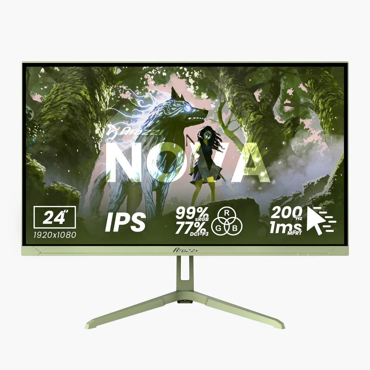 Nova, Grün, 24 Zoll, Full HD, IPS, 200 Hz, 1 ms Gaming-Monitor