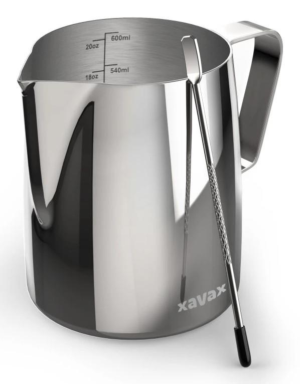 Barista-Milchkännchen mit Latte Art Pen, Edelstahl, 600 ml, Silber (00111280)