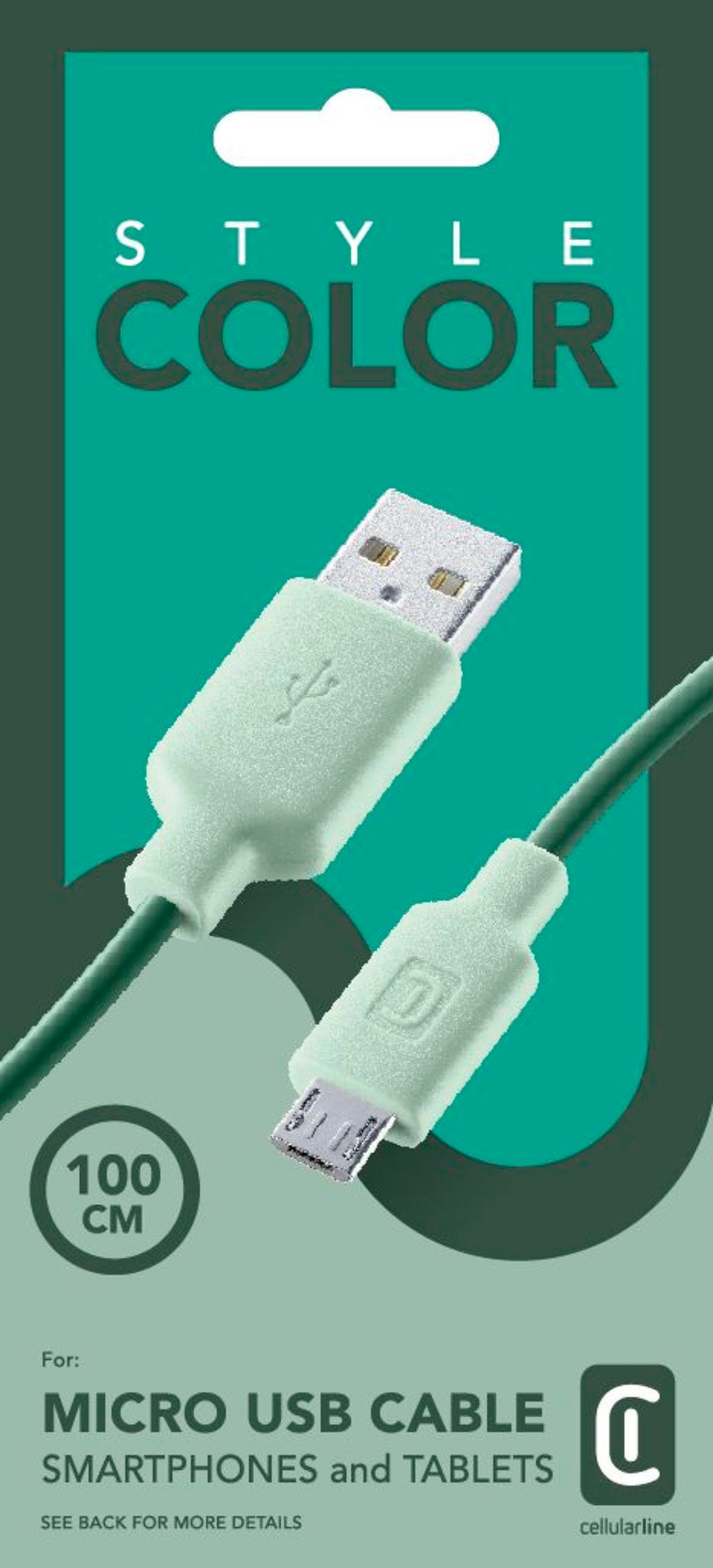 Style Color Data Cable USB Typ-A/ Micro USB 1 m Green (61084)