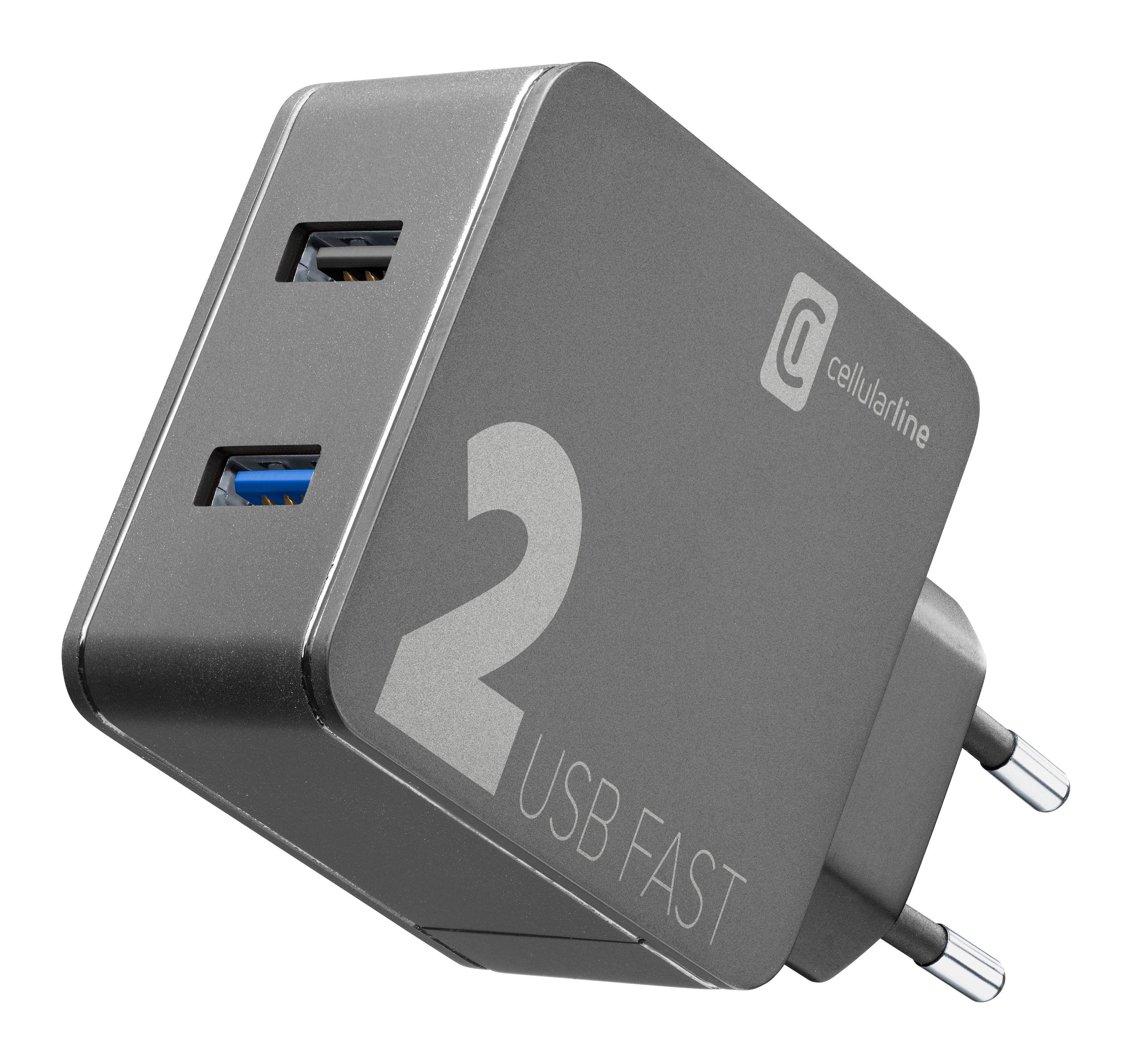 USB Multipower 2 FAST Reiselader Black (60051) Ladegerät (USB-A)