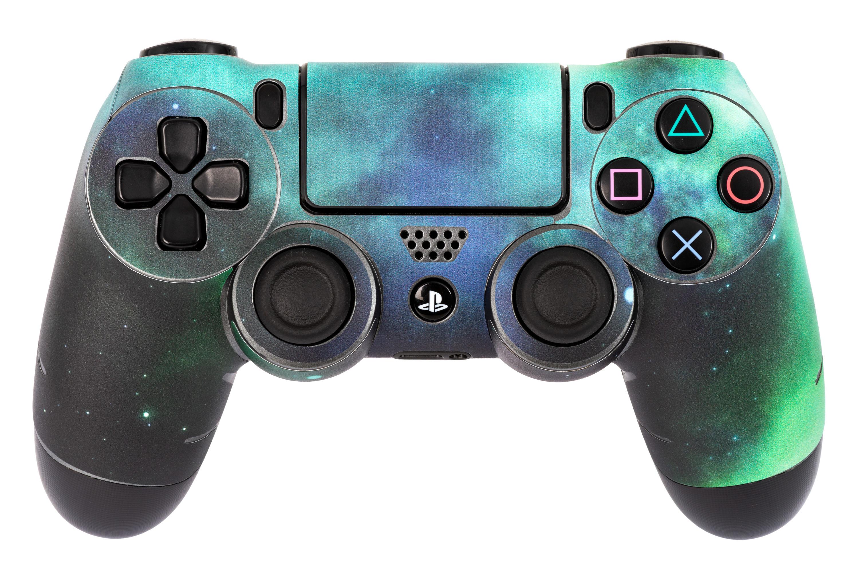 PS4 Controller-Sticker Galaxy Green
