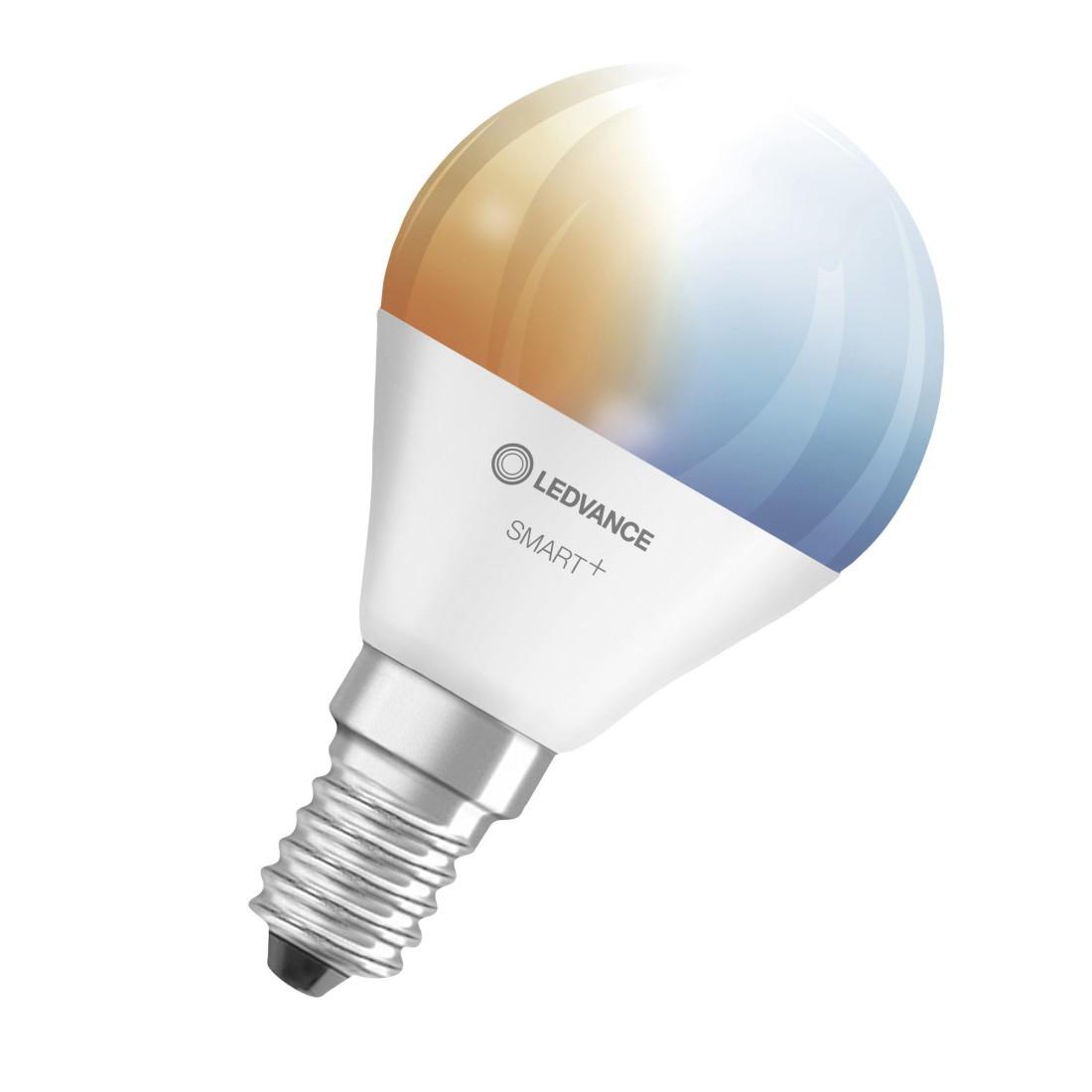 Smarte LED-Lampe WiFi, Tropfen, 5W ersetzt 40W, E14, Tunable White, matt (00217490)