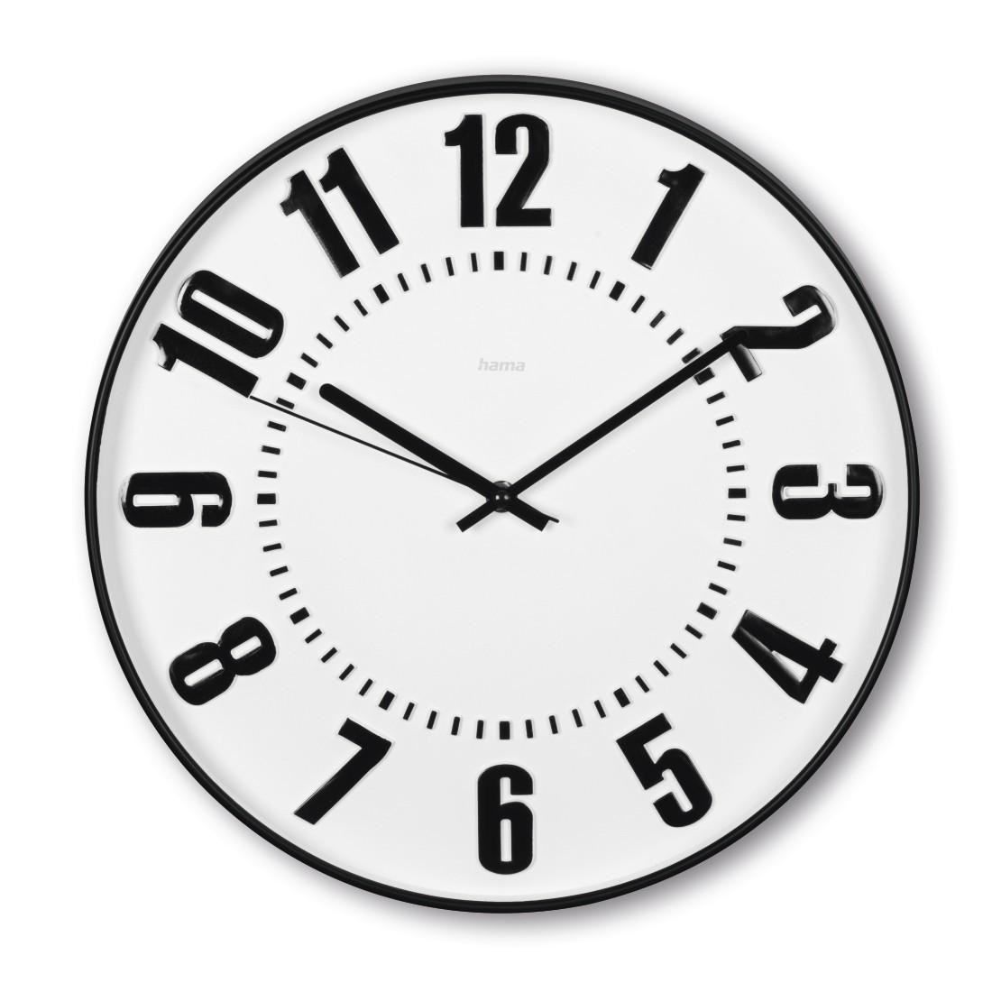 Wanduhr "Formentera", Ø 35 cm, ohne Ticken, Schwarz/Weiß (00185875)