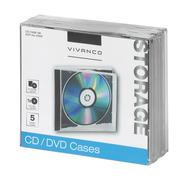 CD/DVD Jewel Case, 5er Pack (31691)