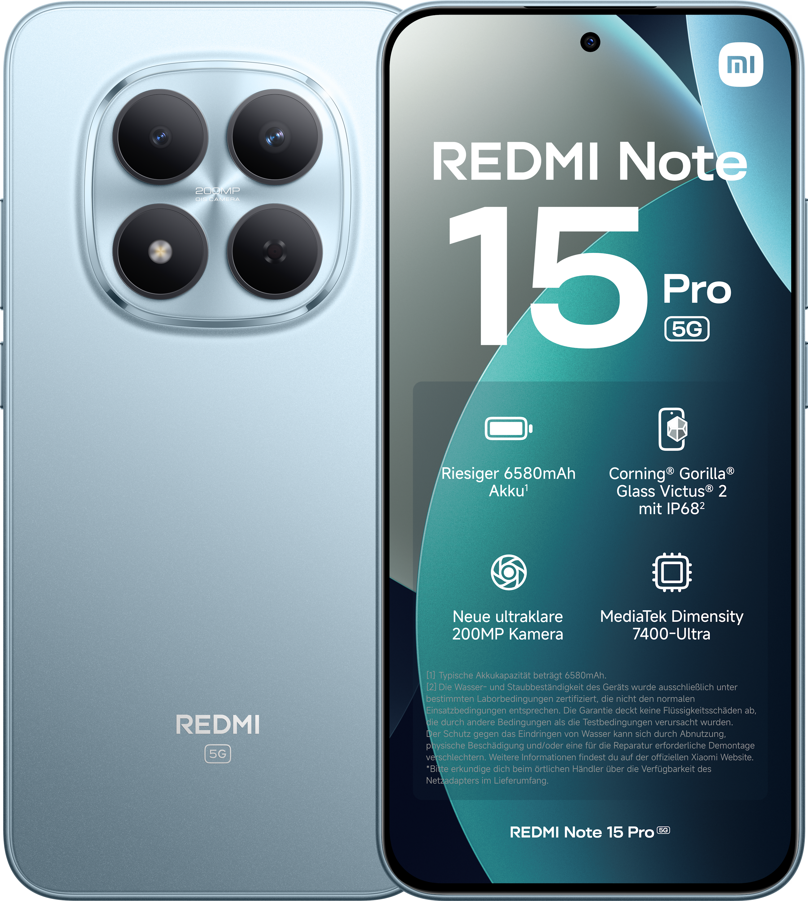 Redmi Note 15 Pro 5G 8GB + 256GB Glacier Blue Smartphone