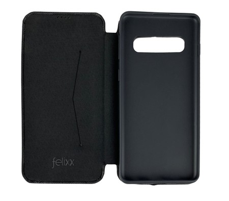 Premium Book Case ANCONA für Samsung Galaxy S10+ schwarz Handyhülle