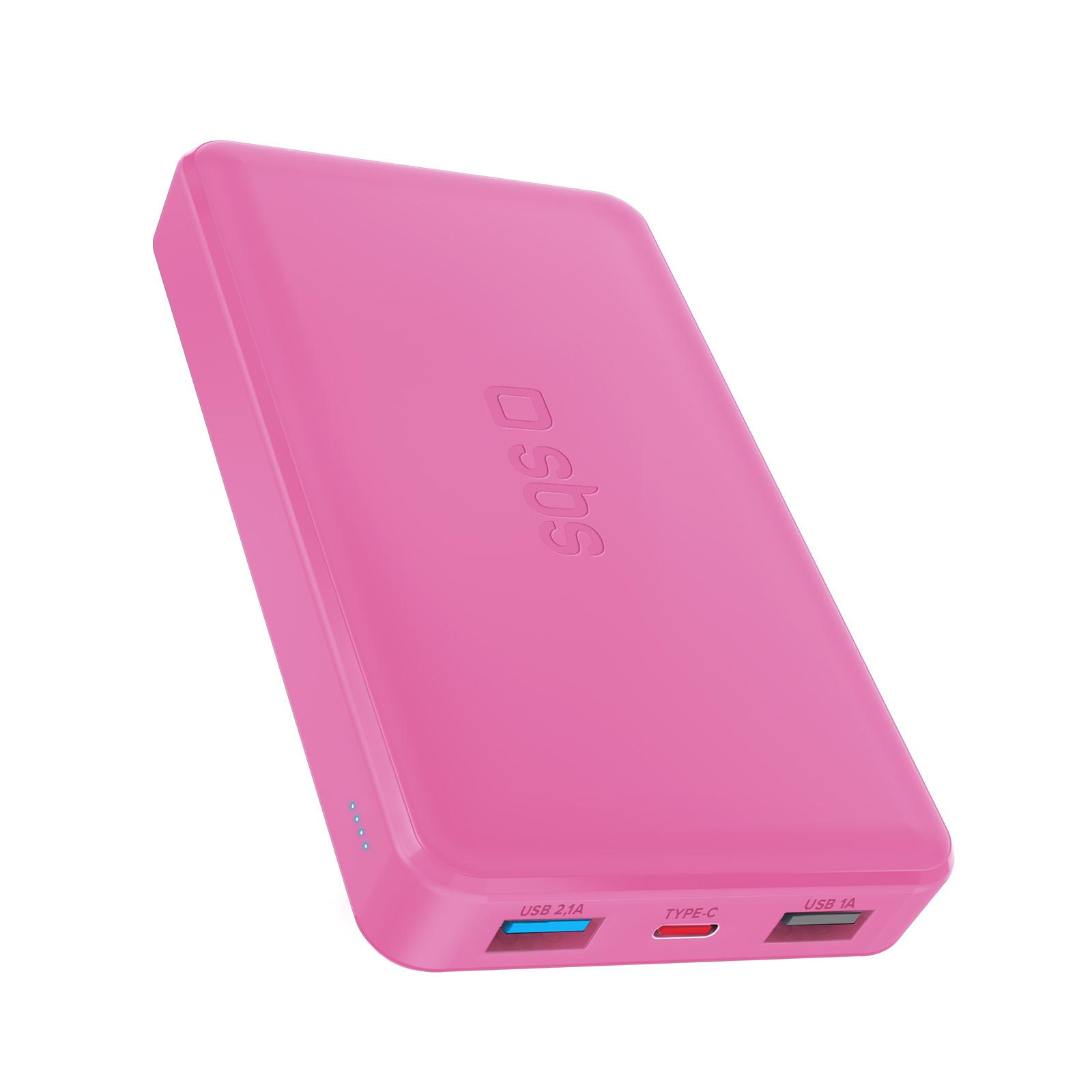 Powerbank fast charge mit 10.000 mAh und 2 USB Rosa