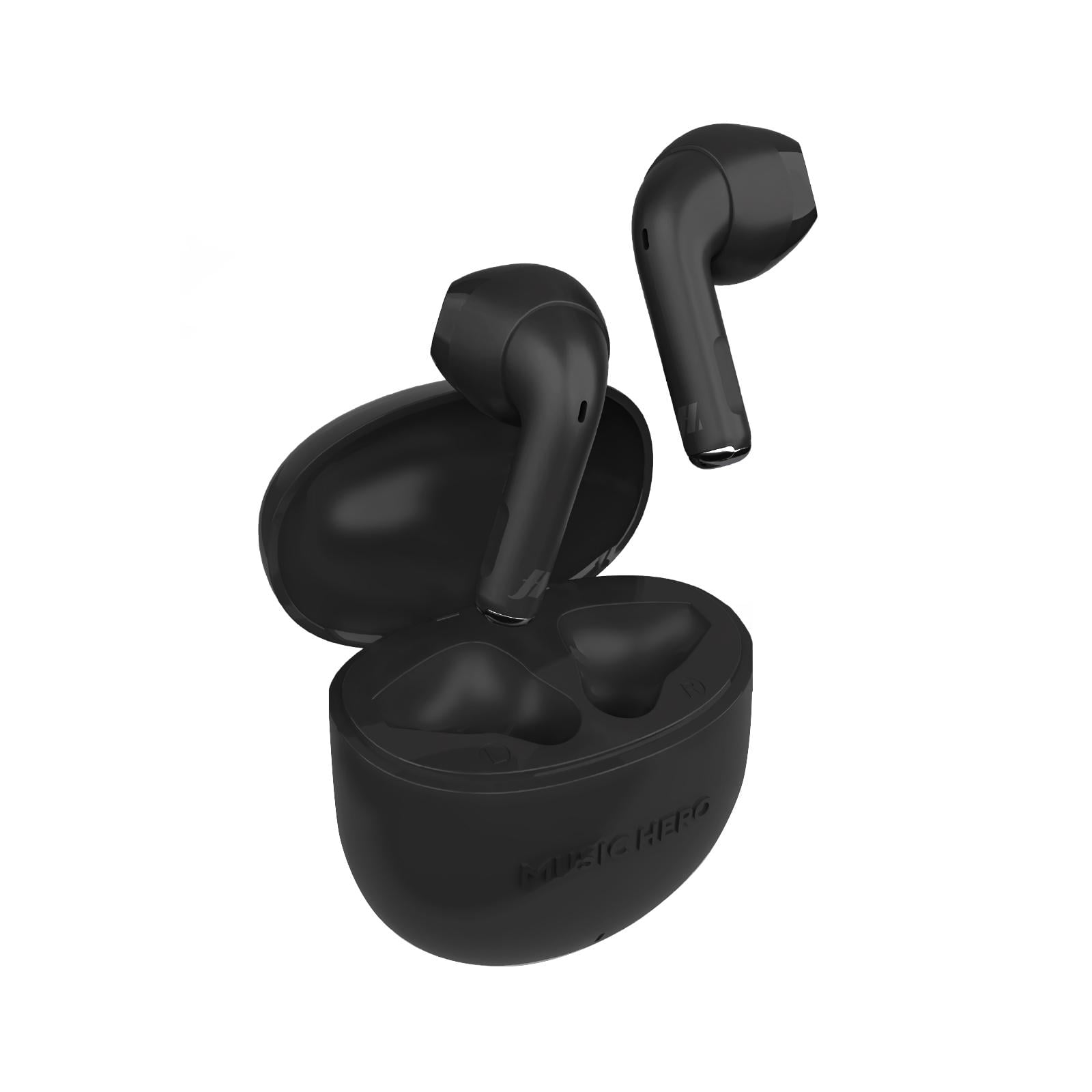 Nusoul True Wireless Ohrhörer mit Ladecase, integriertem Mikrofon und ergonomischem Design Schwarz In-Ear Kopfhörer