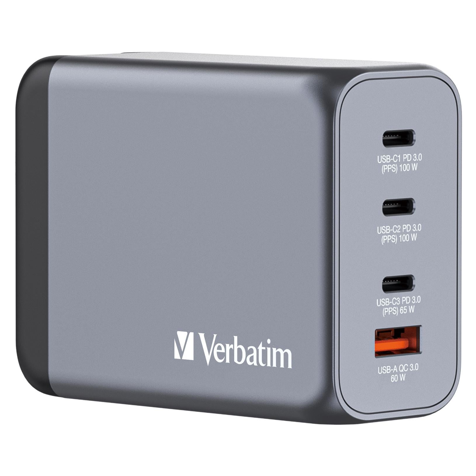 VERBATIM GNC-200 GaN Netzladegerät 4 Port 200W USB A/C