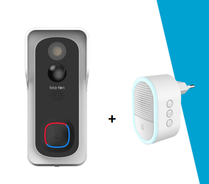 Visitor 2V - Set Outdoor Videotürklingel mit Winkeladapter + Indoor Glocke Chime