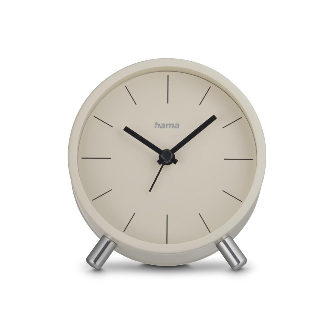 Funkwecker "Flores", analog, ohne Ticken, Grau/Beige (00222229)