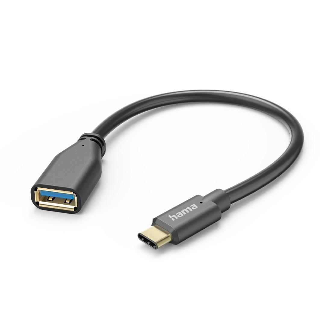USB-Adapterkabel, OTG, USB-C-Stecker - USB-A-Buchse, 15 cm, Schwarz (00125105)