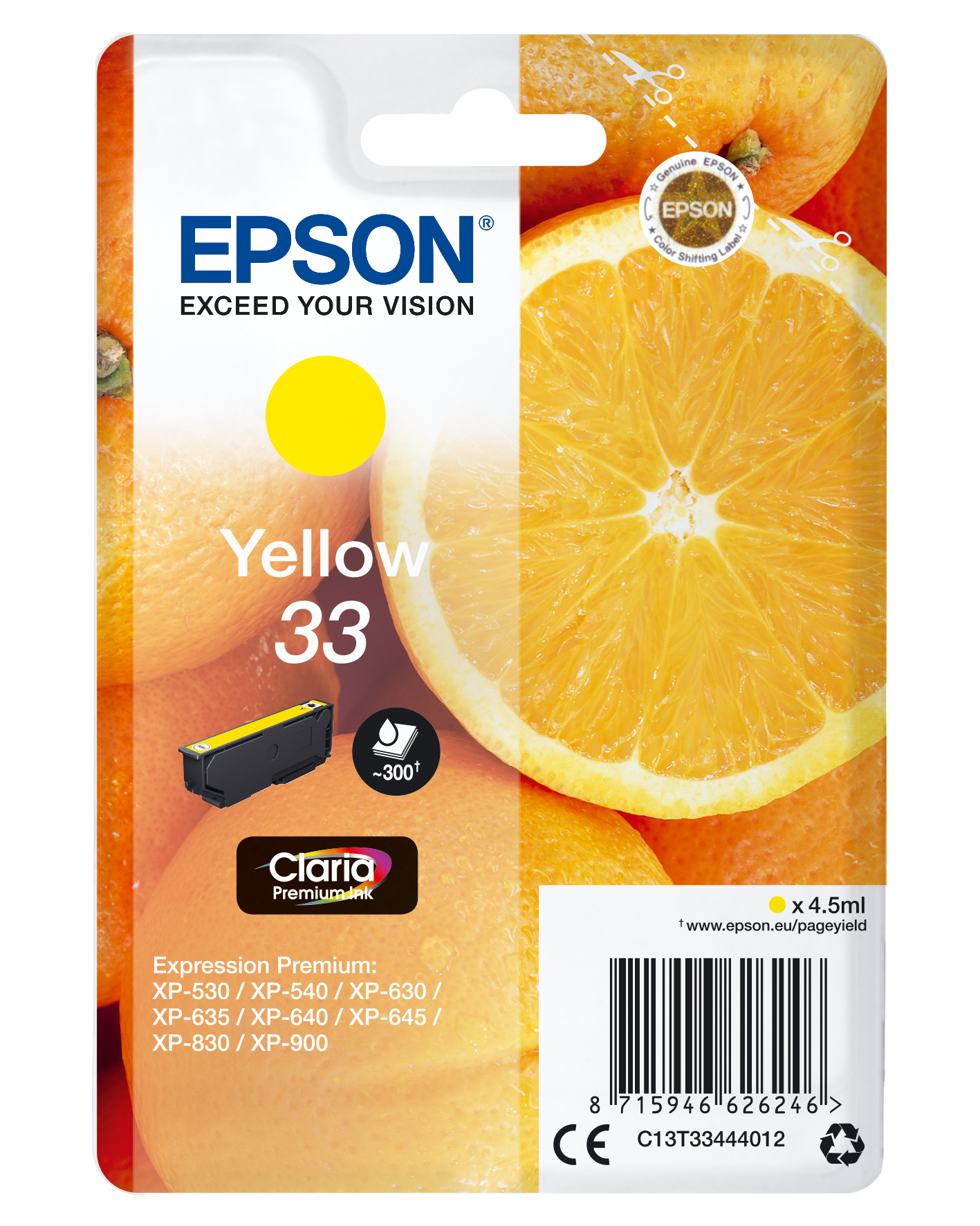C13T33444012 Orange gelb Druckerpatrone