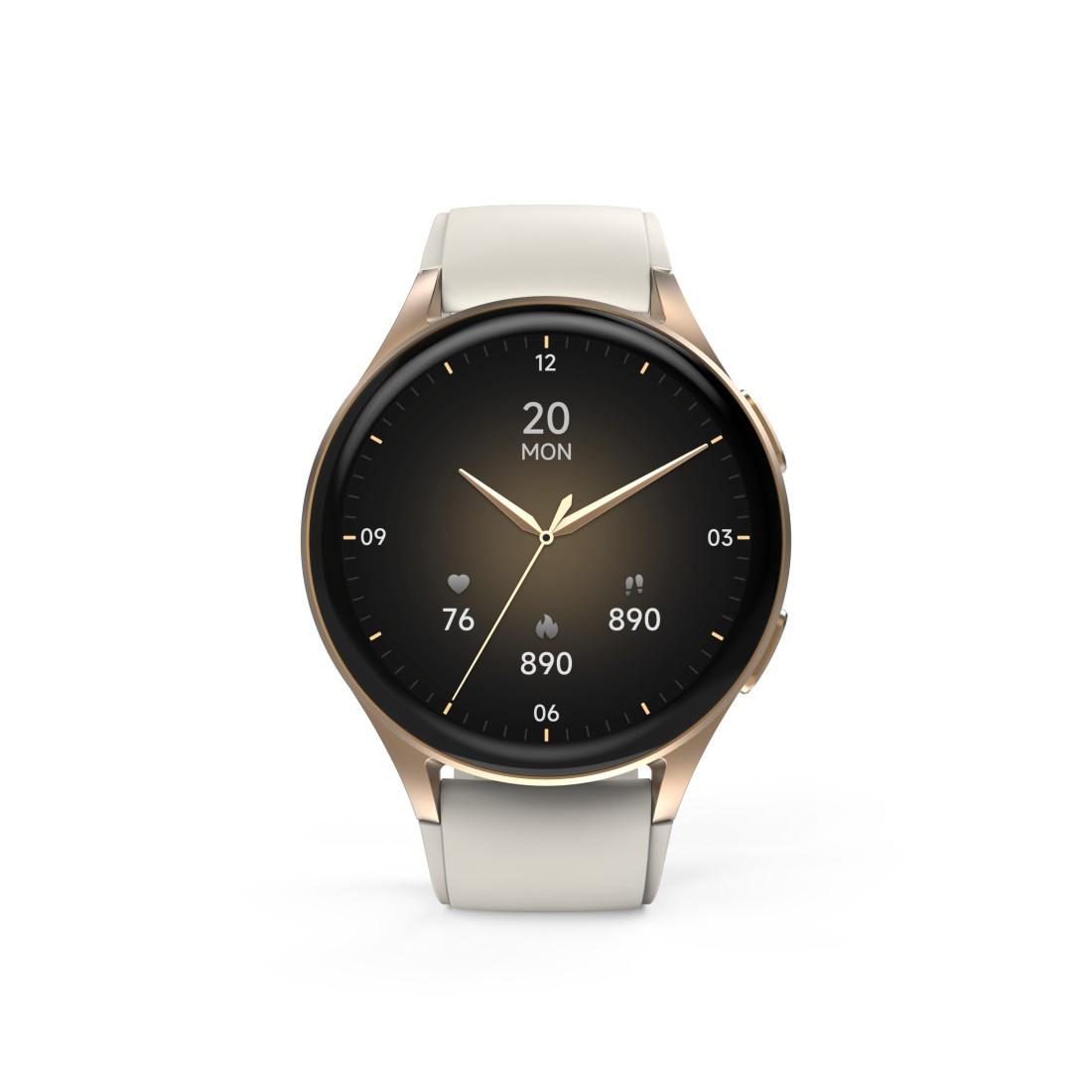 "Smartwatch ""8900"", GPS, AMOLED 1.32"", Telefonfunktion, Alexa, rund, Gold (00178613)"