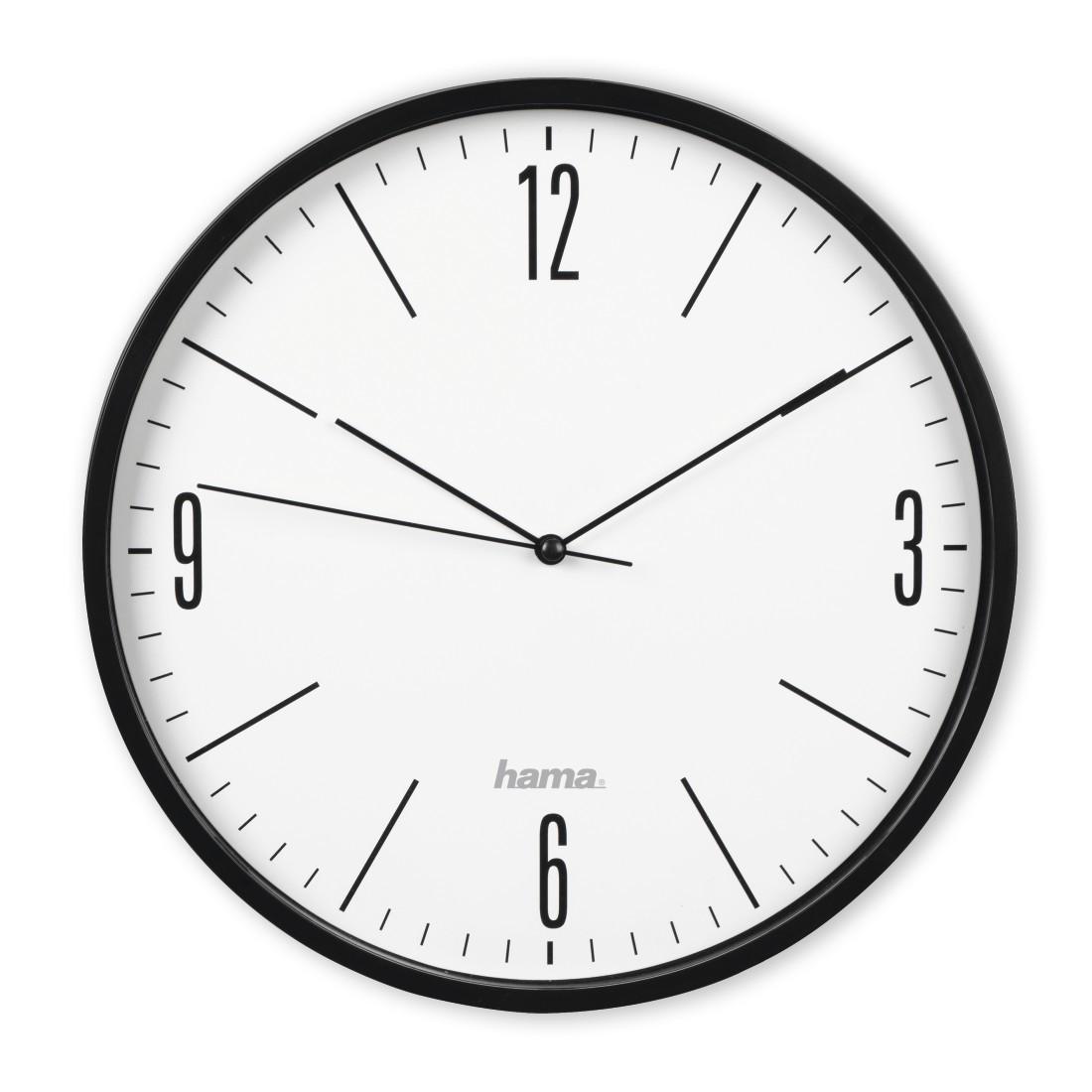 Wanduhr "Elegante", Ø 30 cm, geräuscharm, Schwarz (00186445)
