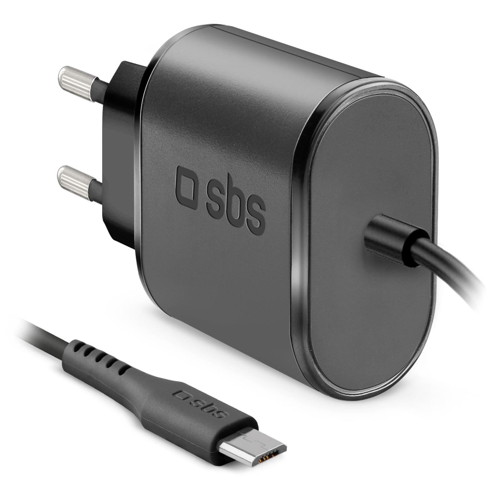 Micro USB-Reiseladegerät 2.1A, 10 W, Schwarz Ladegerät mit Micro-USB Kabel