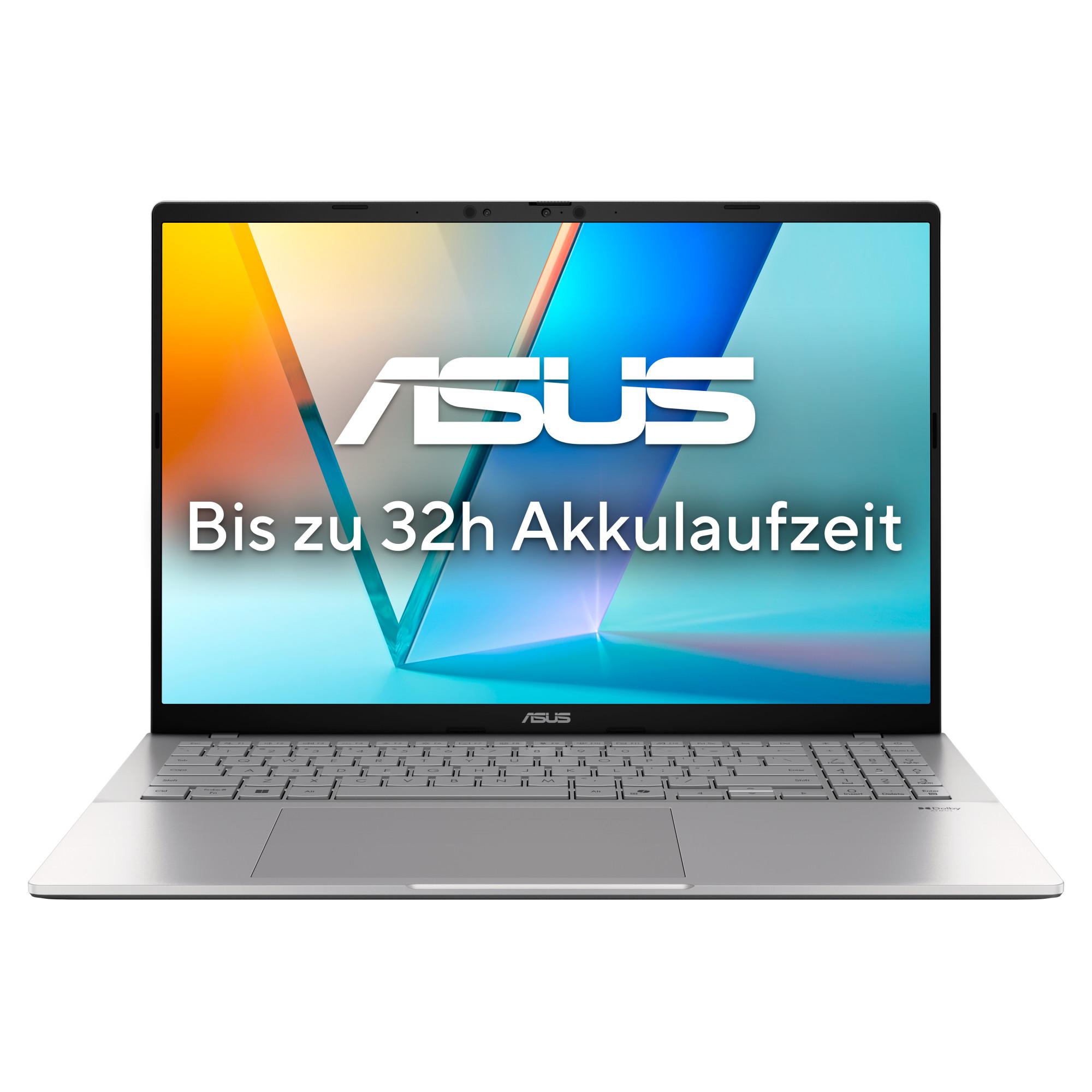 Vivobook S 16, Silber, 16 Zoll, WUXGA, Snapdragon X, 16 GB, 1 TB SSD, Qualcomm Adreno