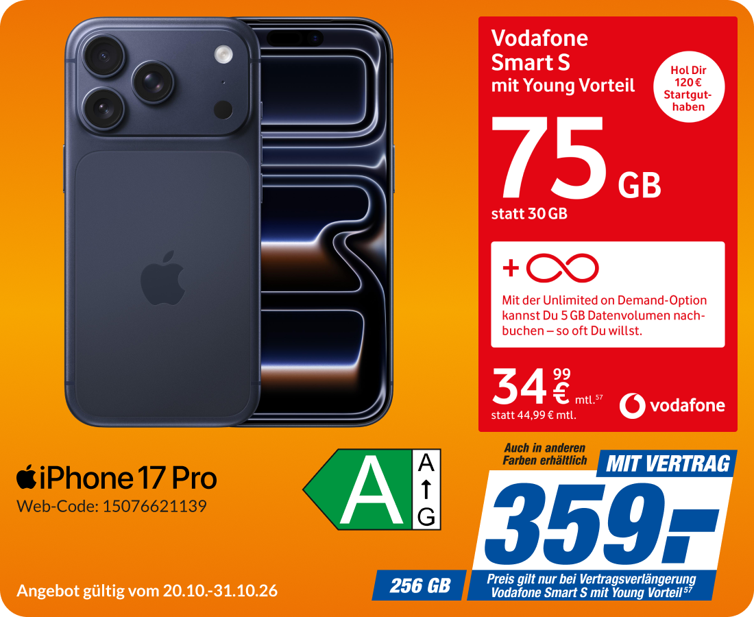 Apple iPhone 17 Pro mit Smart S Young für 359€!