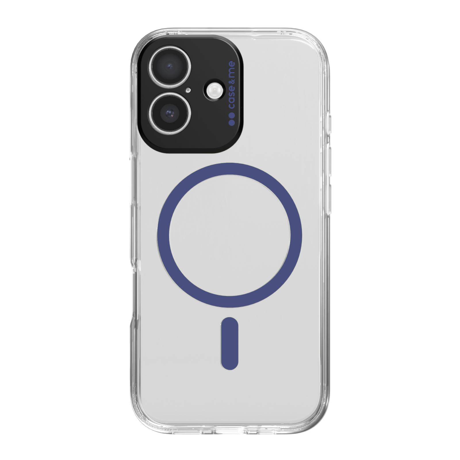 Transparente Hülle, kompatibel mit MagSafe-Aufladung für iPhone 17, Blau