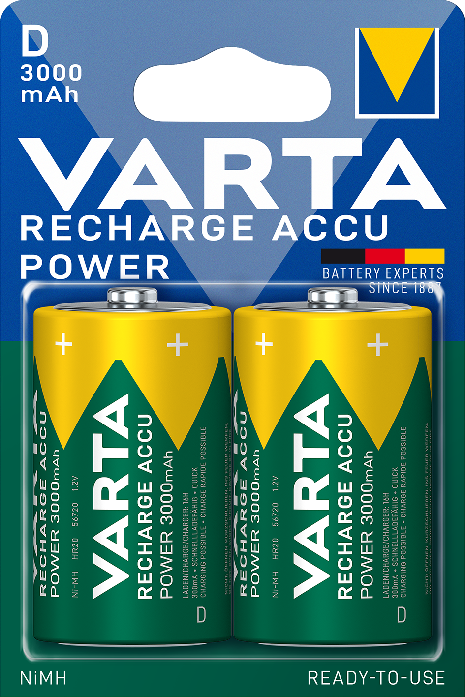 RECHARGE ACCU Power D, 2er Blister Akku