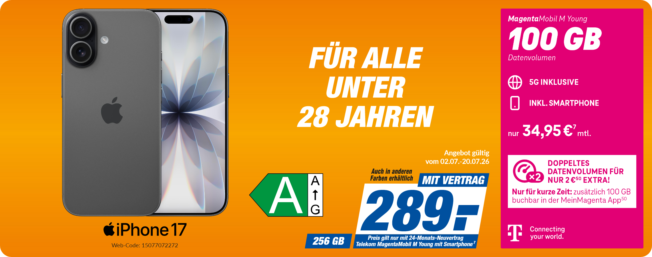 iPhone 17 mit Magenta Mobil M Young für 289€!