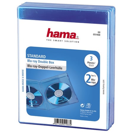 Blu-ray-Doppel-Leerhülle Standard, 3er-Pack, Blau