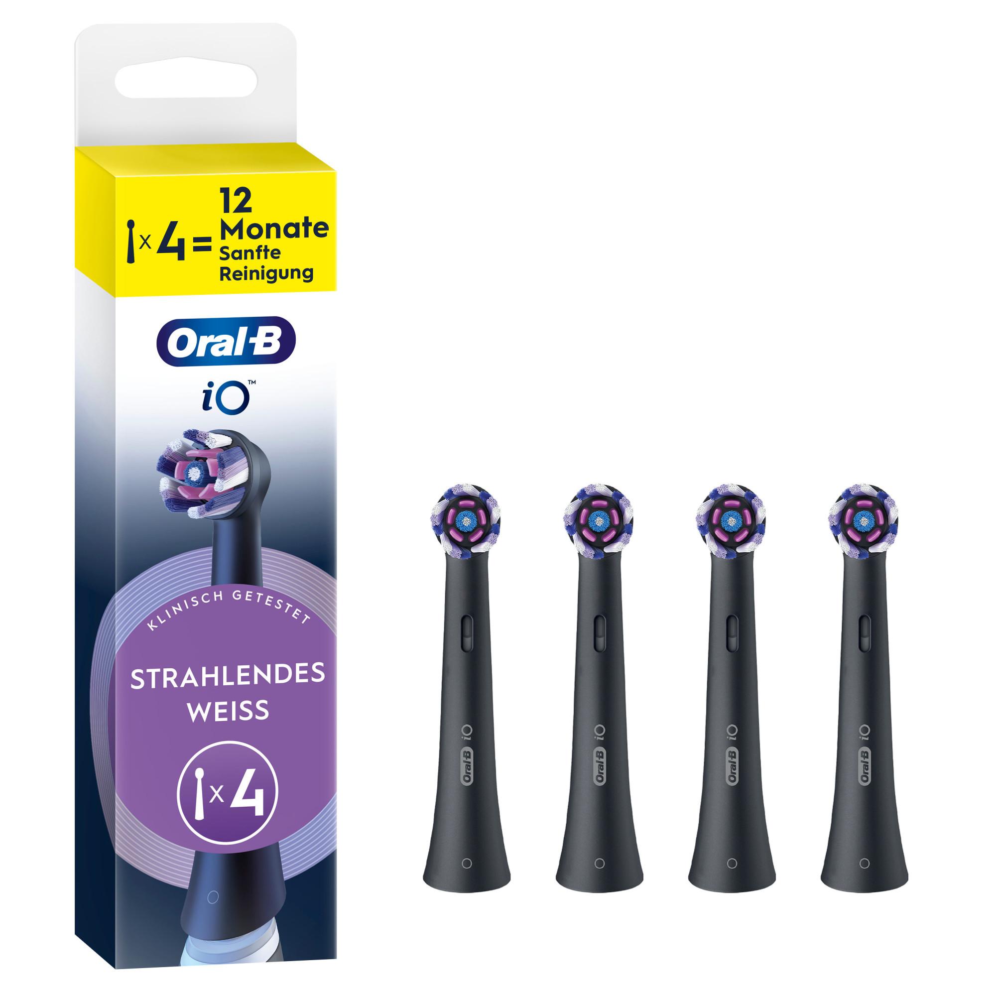 iO Strahlendes Weiss, Original Aufsteckbürsten, Schwarz, 4er