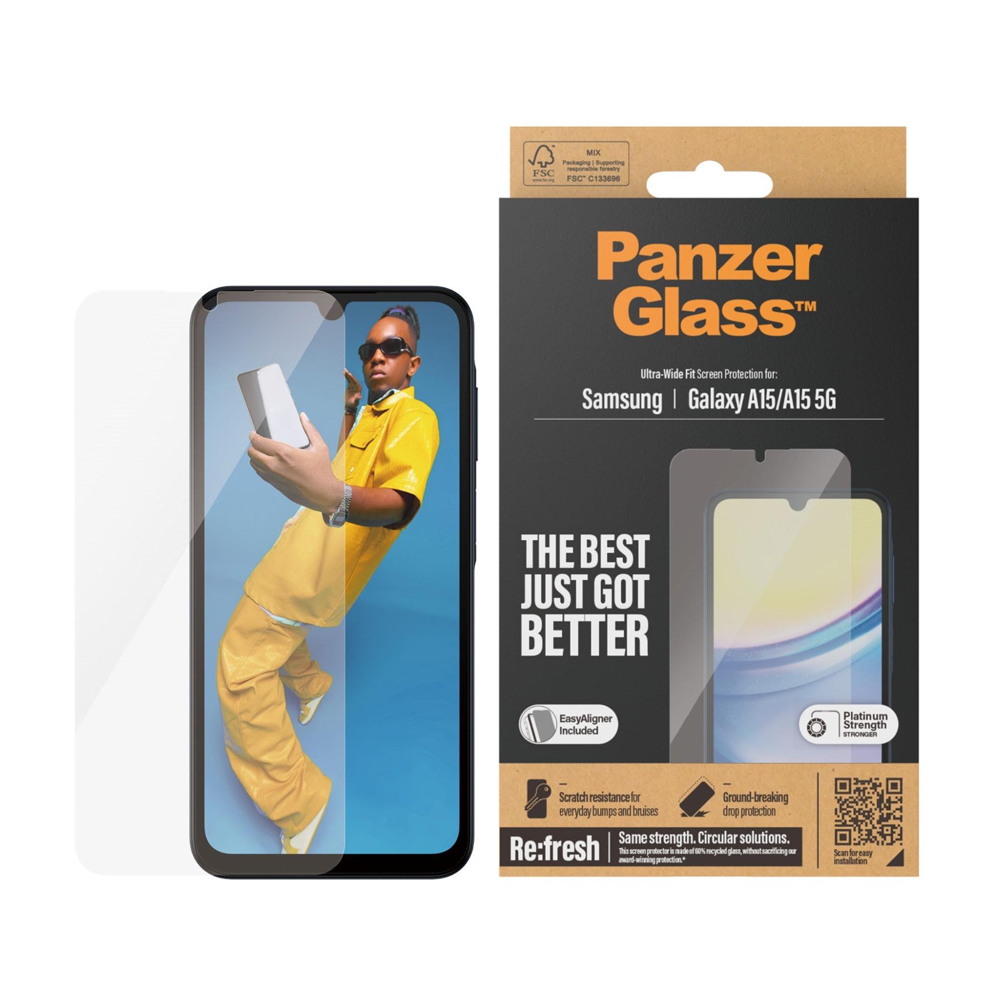 Displayschutz Samsung Galaxy A15 | A15 5G | Ultra-Wide Fit mit EasyAligner