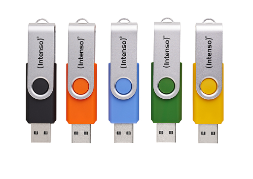 64GB Basic Line 5er Multipack, gelb, grün, schwarz, blau, orange