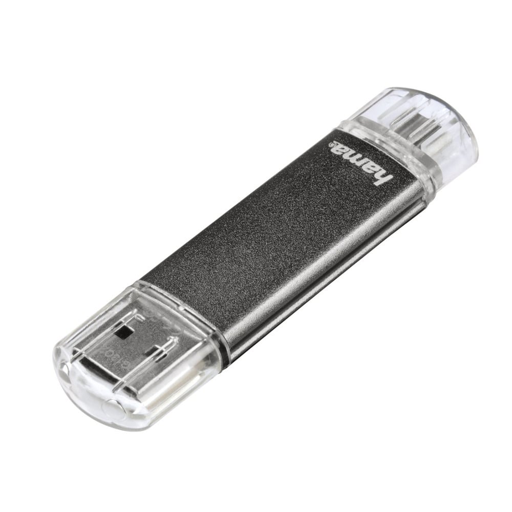 USB-Stick "Laeta Twin", USB 2.0, 128GB, 15MB/s, Grau (00114872)