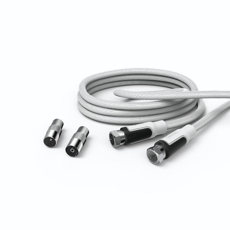 TV-Anschlusskabel, F-St. - F-St., 100 dB, Gewebe, inkl 2 Koax-Adapter, 6 m (00056588)