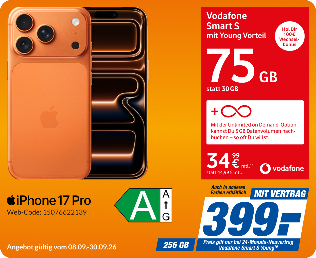 iPhone 17 Pro mit Smart S Young für 399€!