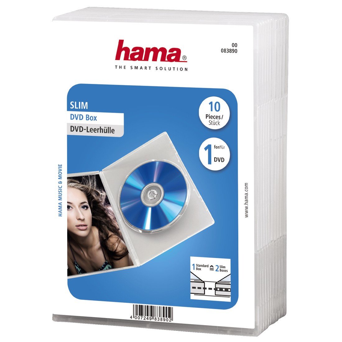 DVD-Leerhülle Slim, 10er-Pack, Transparent (00083890)