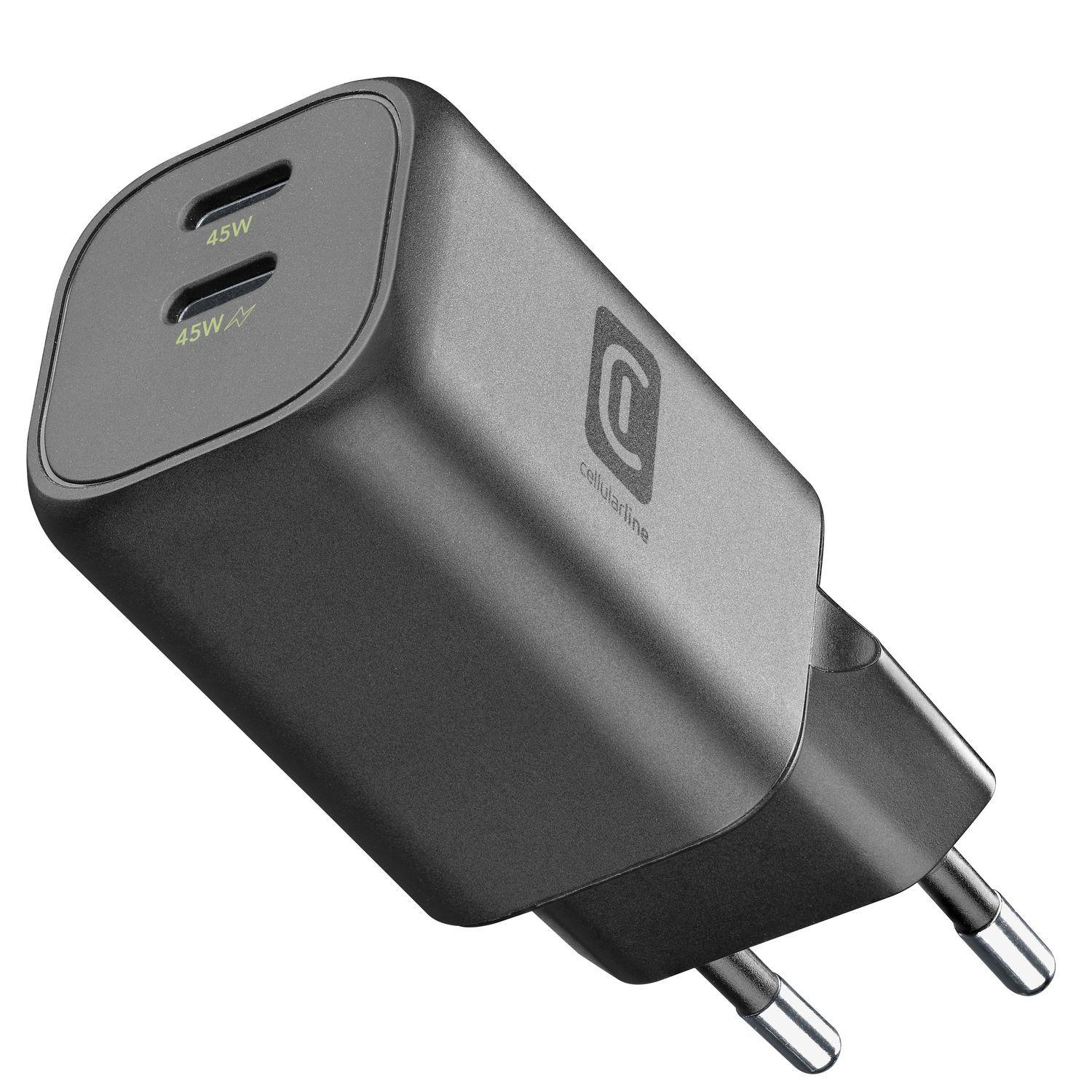 USB Typ-C Dual Travel Charger GAN+ 45W Black (61635) Schnellladegerät (USB-C)