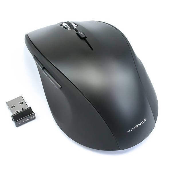 USB Wireless Mouse 1600 dpi, Silent Klick, 5 Tasten, schwarz (36640)