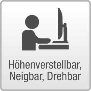 Höhenverstallbar, Neigbar, Drehbar