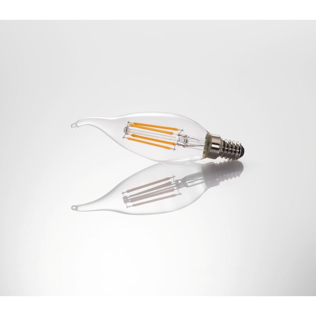 LED-Filament, E14, 470lm ersetzt 40W, Windstoß-Kerze, Klar, Warmweiß (00112842)