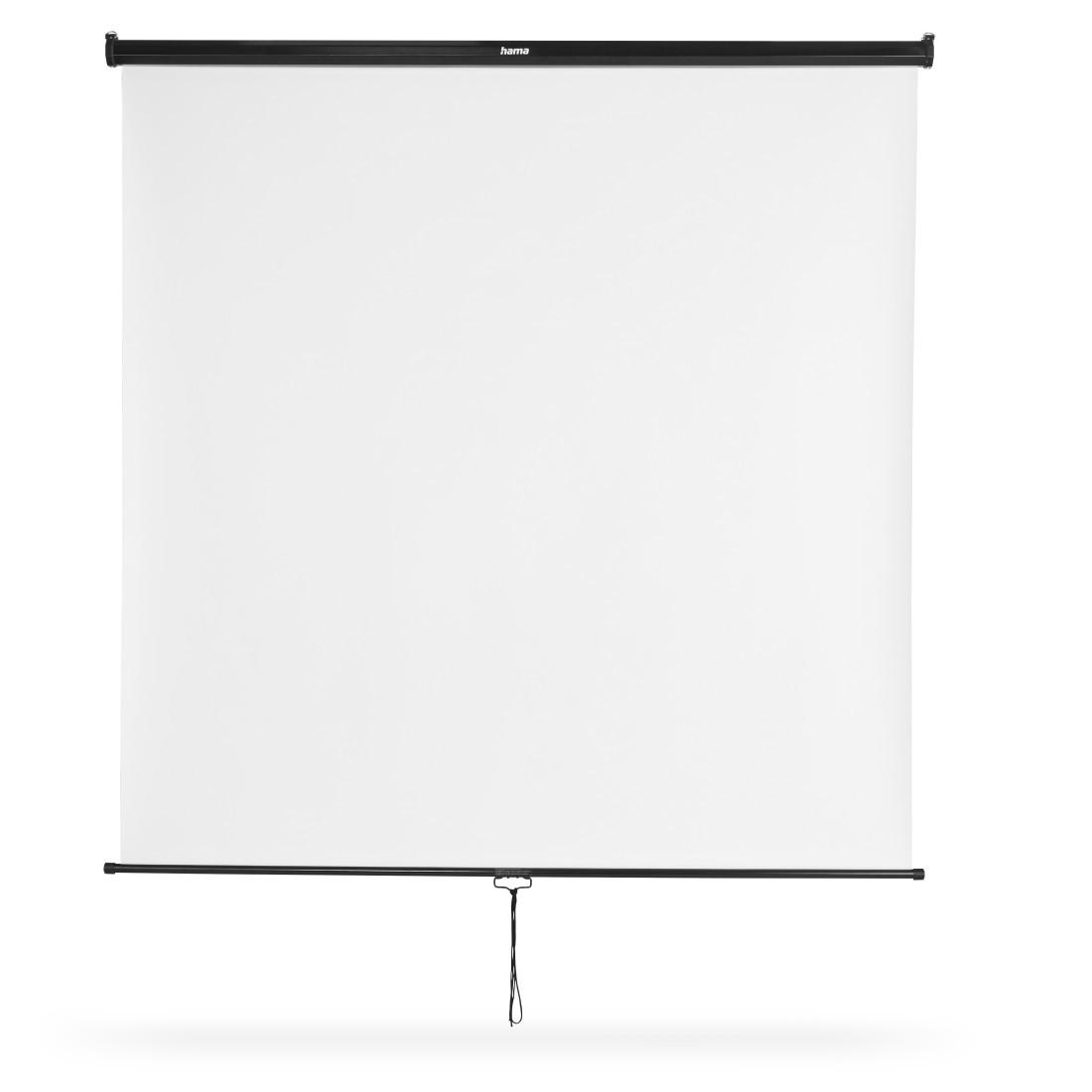 Rollo-Leinwand, 175 x 175 cm, mobil, für Decken- oder Wandmontage, Weiß (00021576)