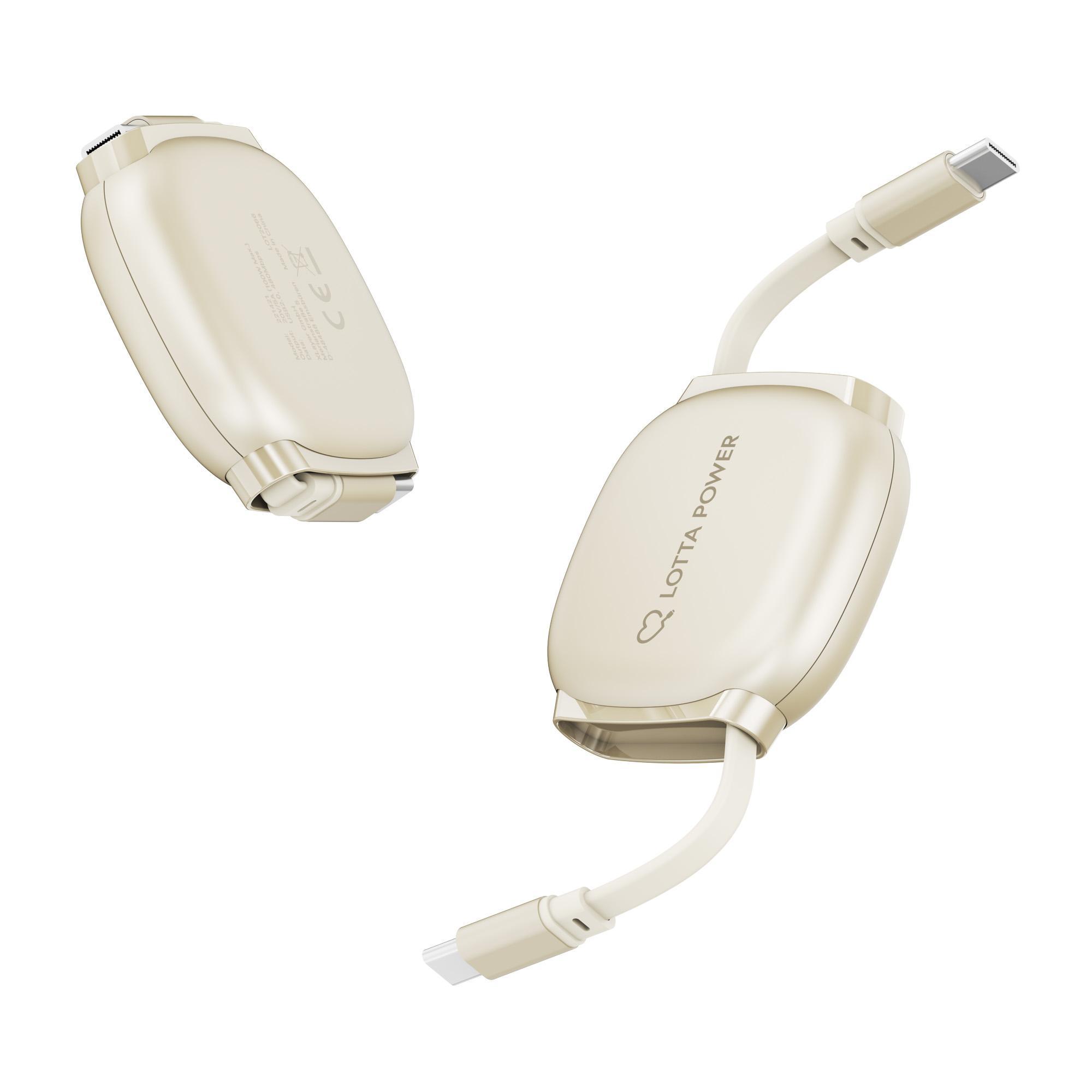 ausziehbares Ladekabel USB Typ C auf USB Typ C 100W Sand