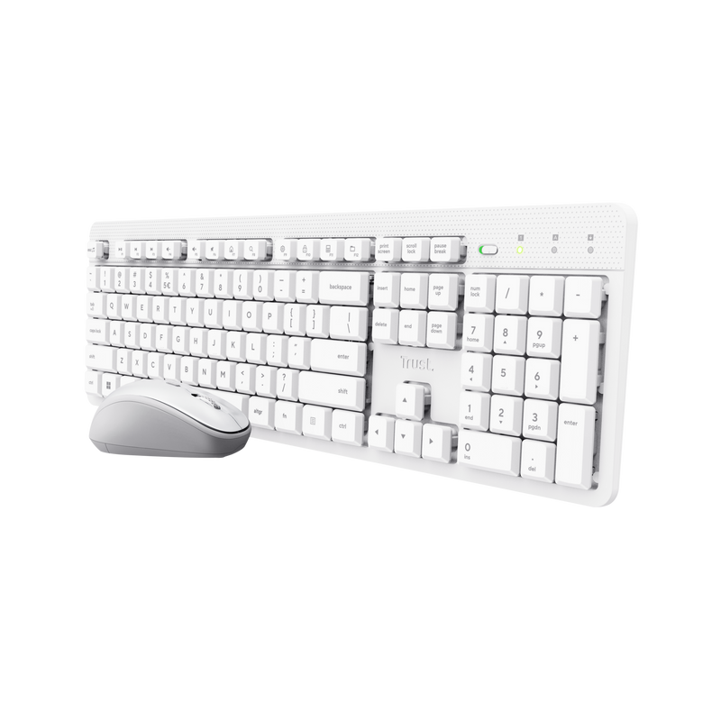 Ody II Stilles kabelloses Maus-Tastatur-Set, weiß