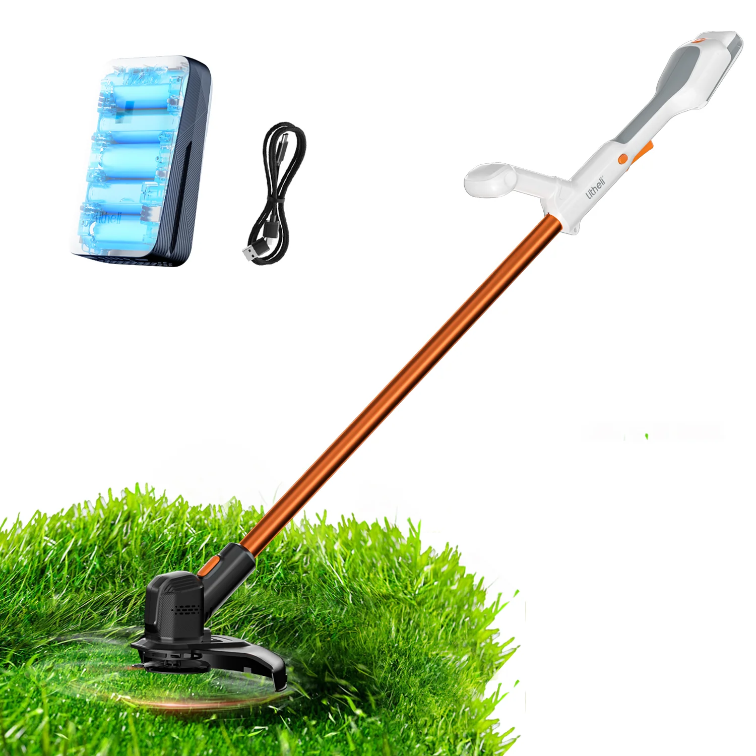 U20 20V Akku Rasentrimmer mit Akku 2,0Ah Rasentrimmer