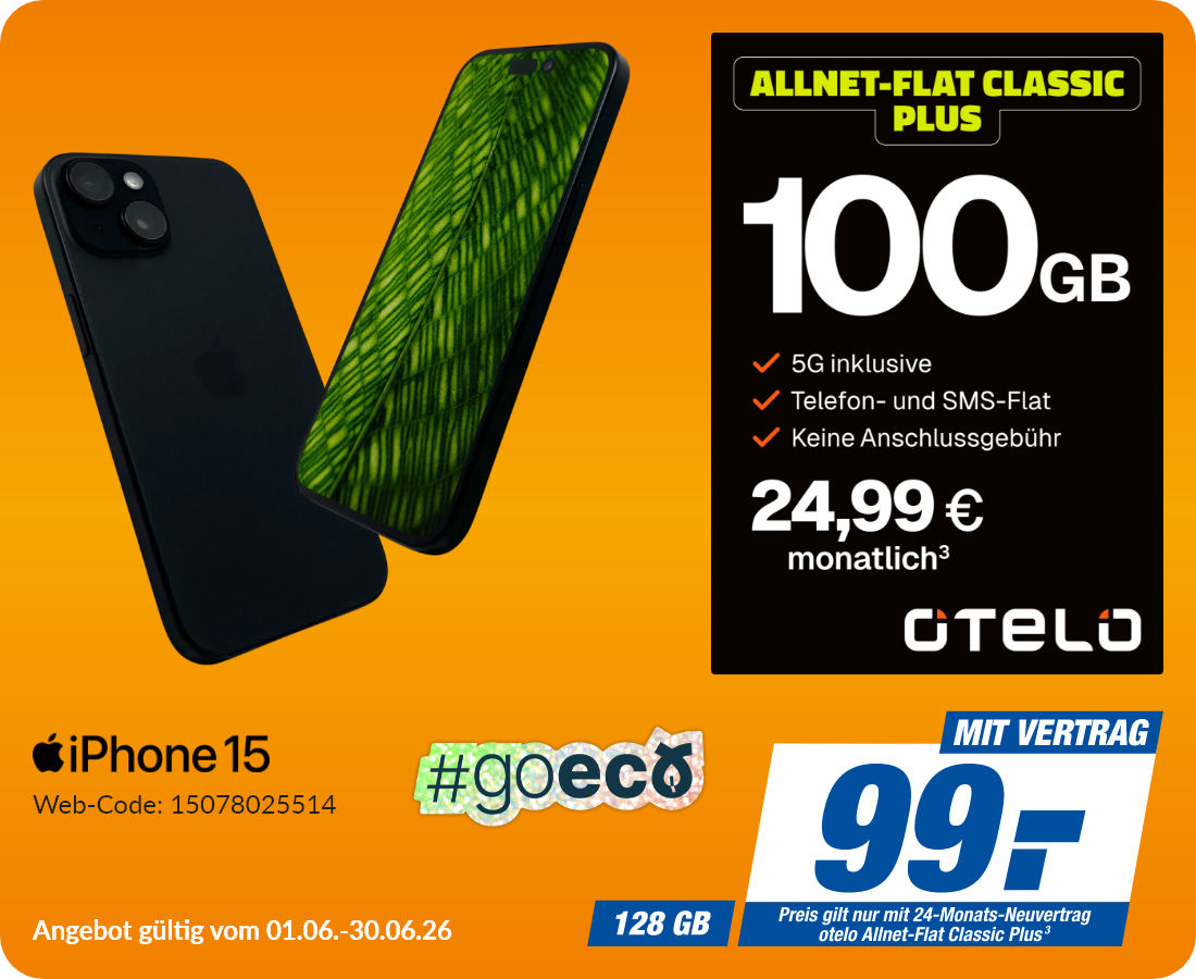 iPhone 15 mit Allet-Flat Classic Plus für 99€!