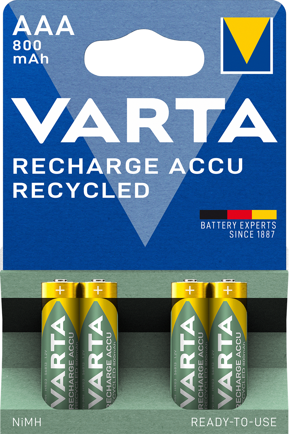 RECHARGE ACCU Recycled AAA, 4er Blister Akku